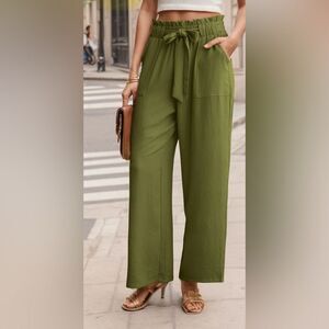JWD Wide Leg Pants Green Large  NWT
